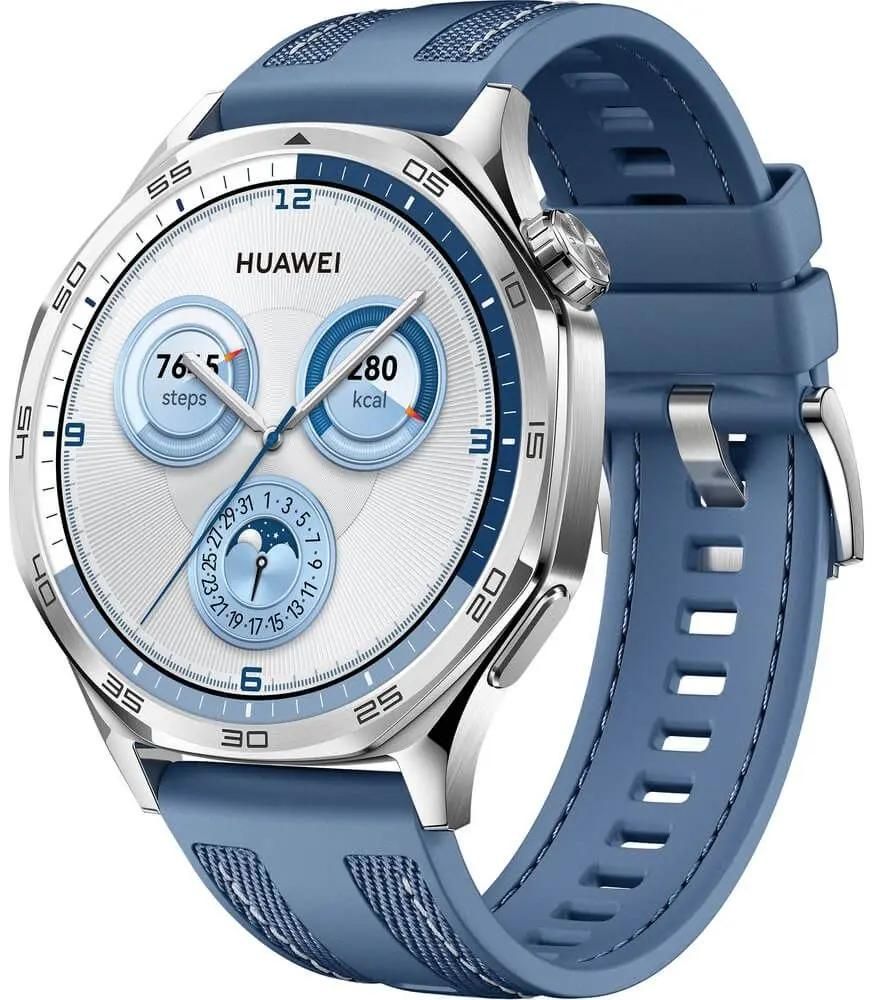 Смарт-часы Huawei Watch GT 5 Vili-B19W,  1.43",  синий/серебристый [55020dgj]